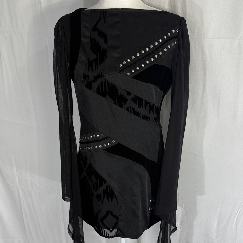 Guess by Marciano Black and Gray Midi Dress